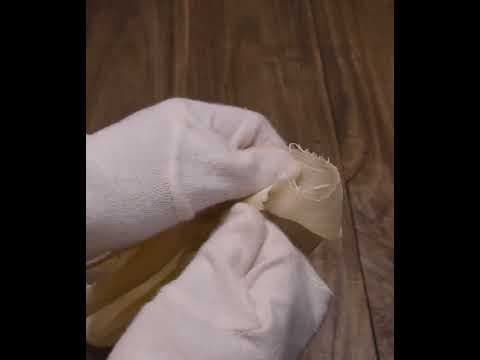 Stripe Light Peach Pure Cotton 80 GSM Handwoven Fabric W29 — video