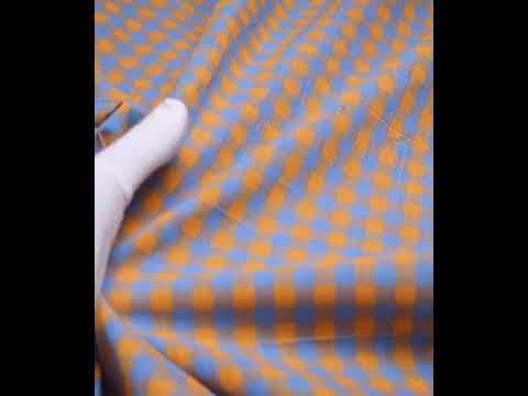 Check Blue Yellow Pure Cotton 95 GSM Handwoven Fabric — video