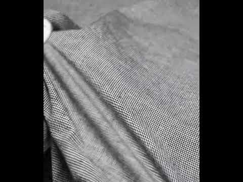 Check Black Pure Cotton 110 GSM Handwoven Fabric — video