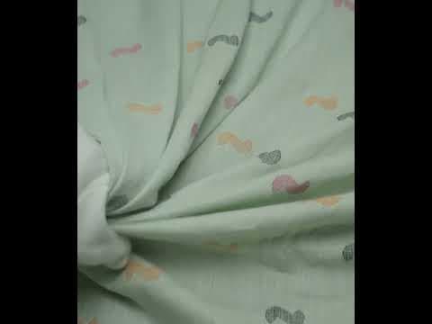Abstract Green Jamdani Pure Cotton 85 GSM Handwoven Fabric — video