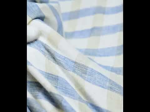 Check White Blue Yellow Pure Cotton 95 GSM Handwoven Fabric 856 — video