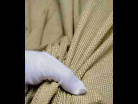 Check Yellow Pure Cotton 93 GSM Handwoven Fabric — video