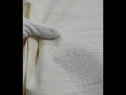 Plain Natural Matka Silk & Mercerised Cotton Blend 85 GSM Handwoven Fabric — video