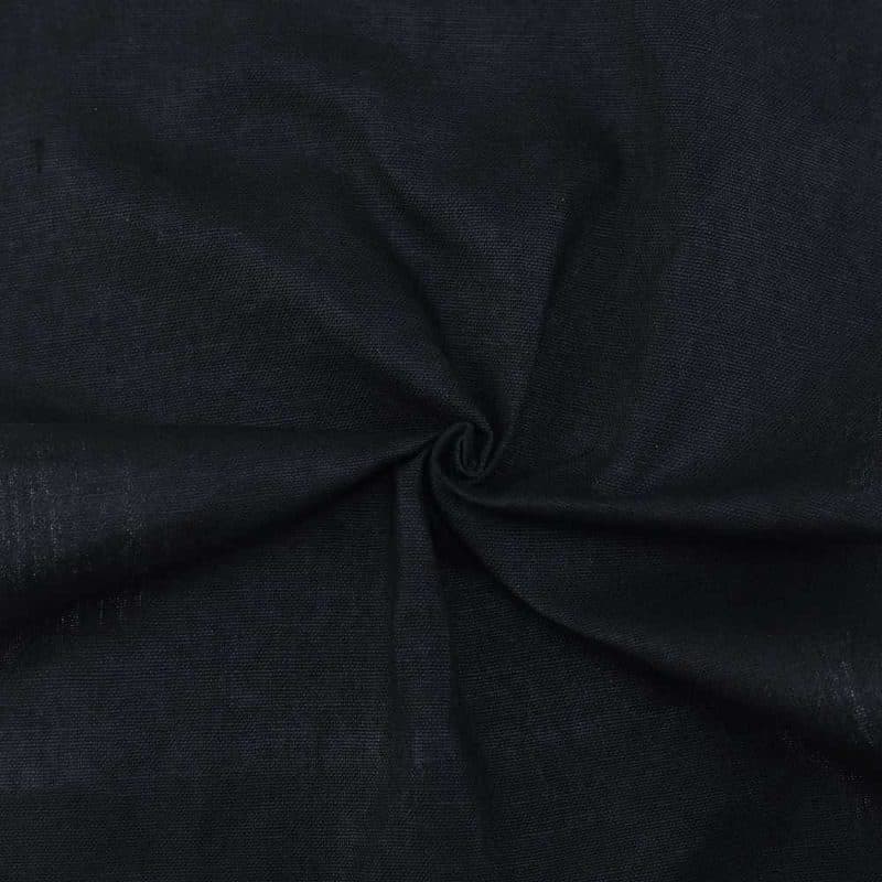 Plain Black Khadi Cotton Fabric - 160 GSM Handspun & Handwoven