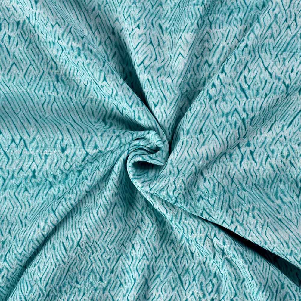 Abstract Sea Green Shibori 90 GSM Mercerised Cotton Fabric 61