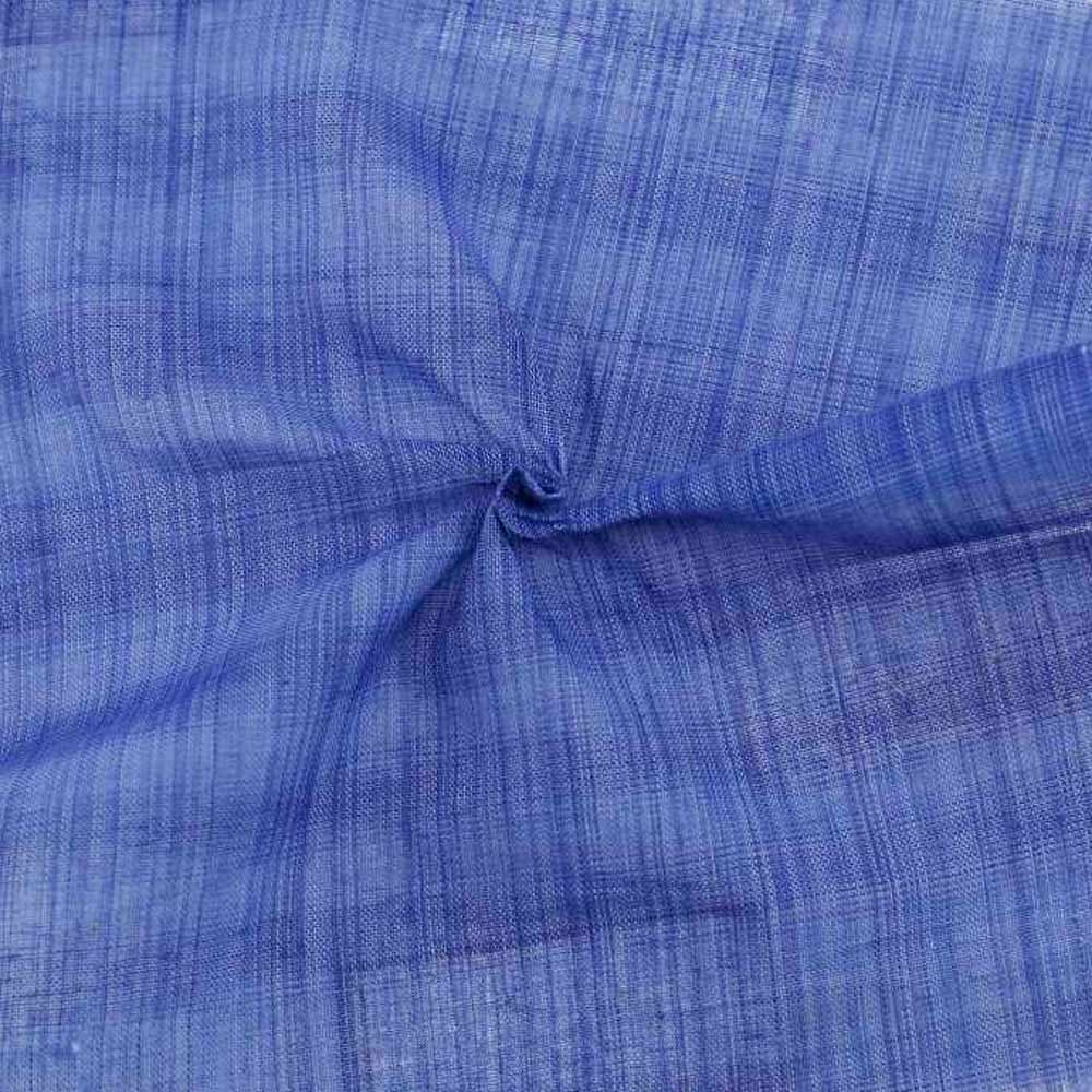 Stripe Blue Pure Cotton 64 GSM Handwoven Fabric C1