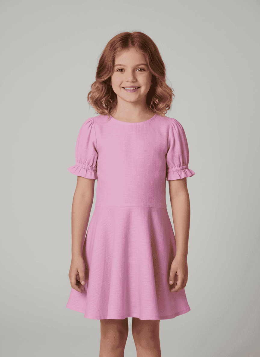 Whimsical Puff Sleeve Flare Dress