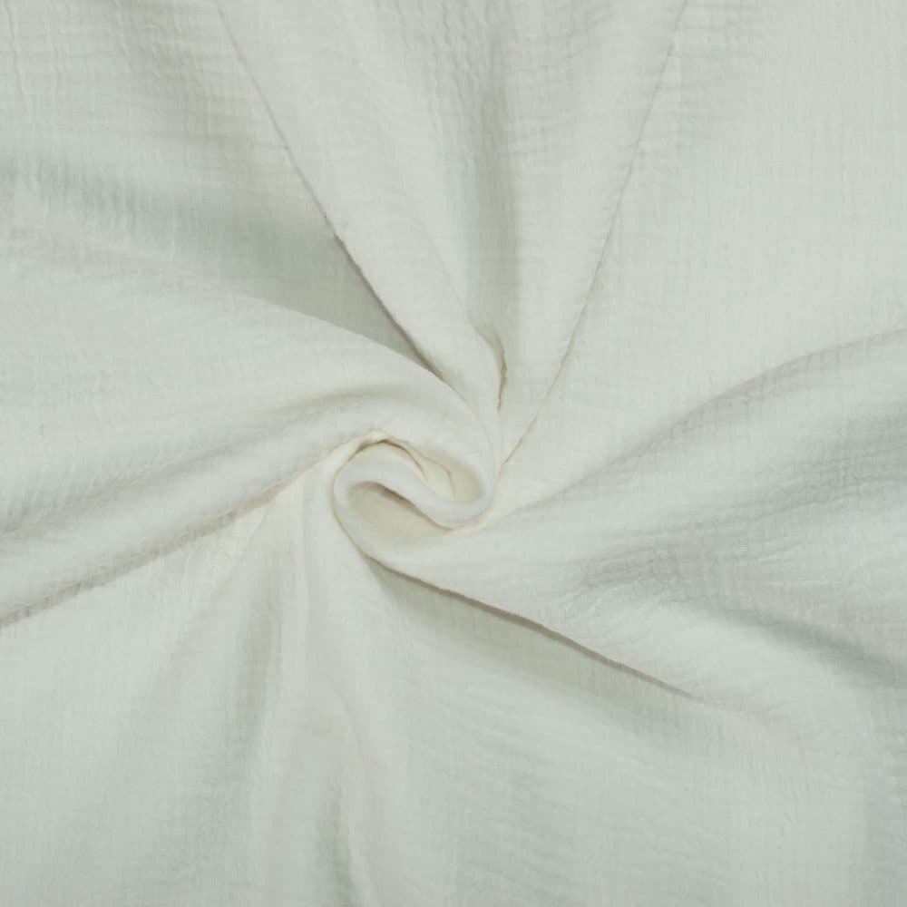 Plain White Organic Cotton Double Gauze 130 GSM Fabric 