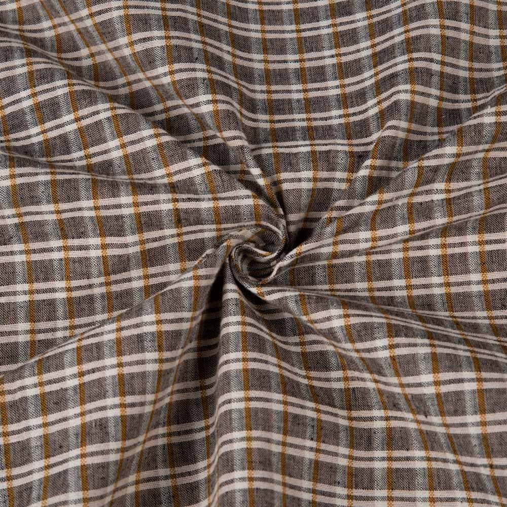 Check Black Pure Cotton 115 GSM Handwoven Fabric