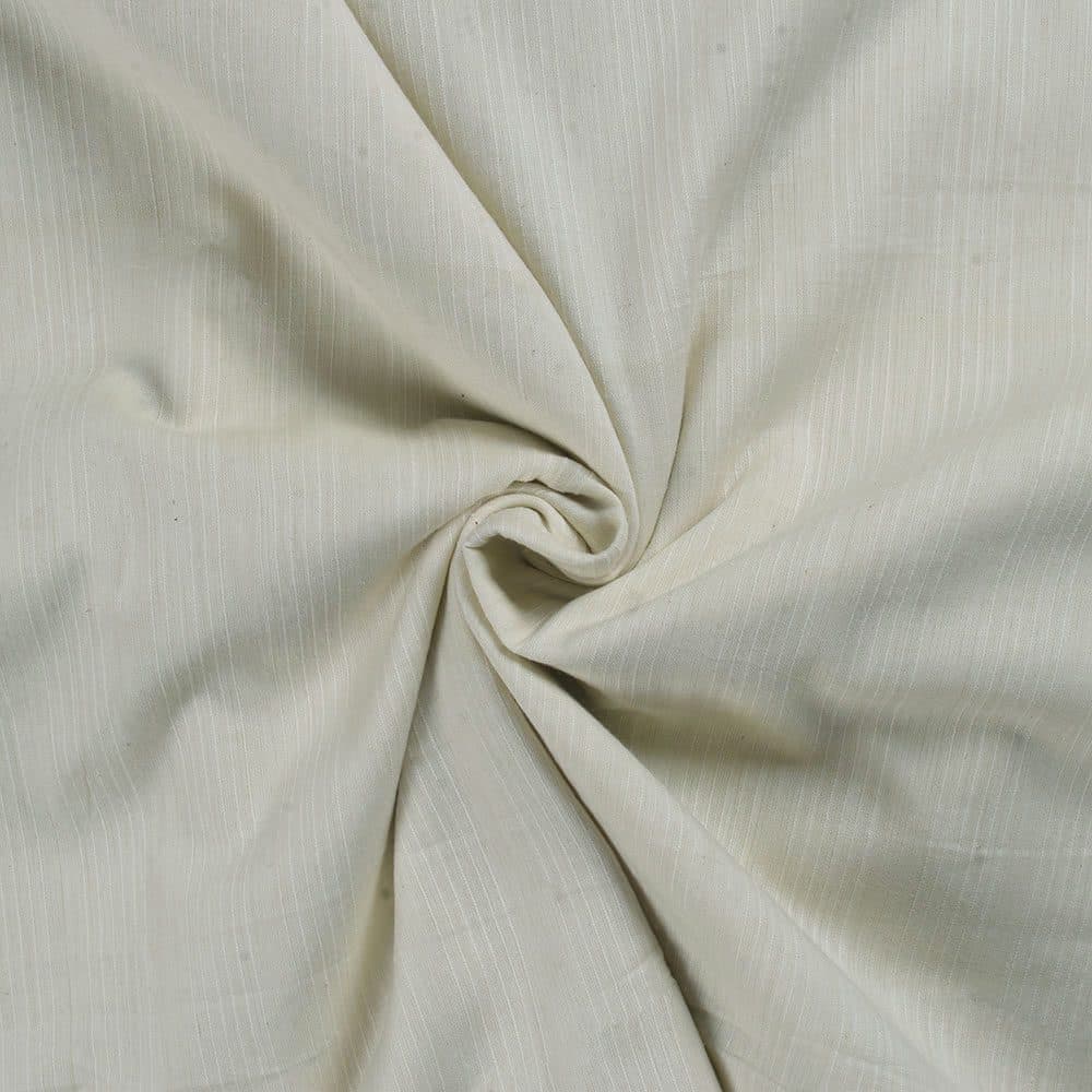 Stripe Cream Pure Cotton 80 GSM Handwoven Fabric