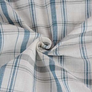 Check Blue Grey & White Khadi Fabric - 106 GSM Handspun & Handwoven