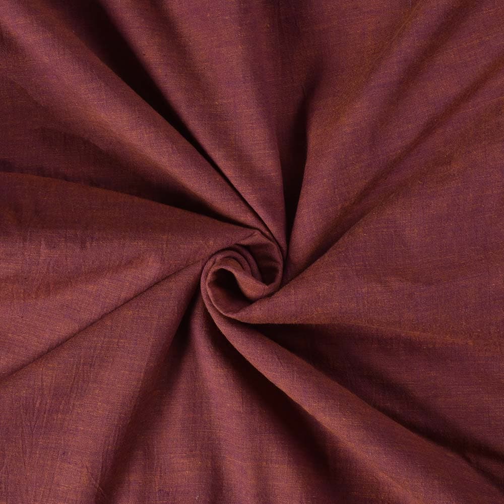 Cross Colour Brown Pure Cotton 92 GSM Handwoven Fabric