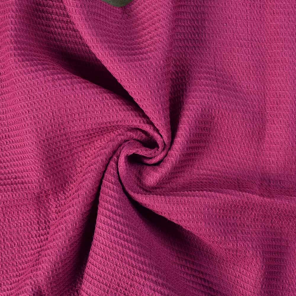 Magenta Honeycomb Weave Pure Cotton 122 GSM Handwoven Fabric