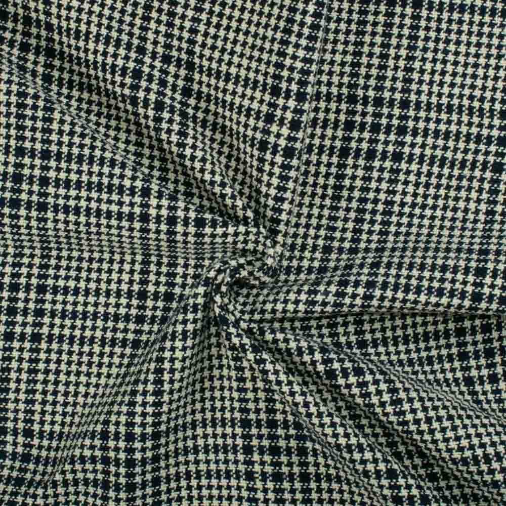 Check Cream Black Pure Khadi 310 GSM Handwoven Fabric