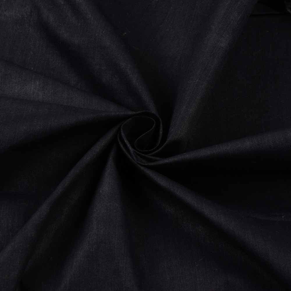 Plain Black Pure Cotton 92 GSM Handwoven Fabric