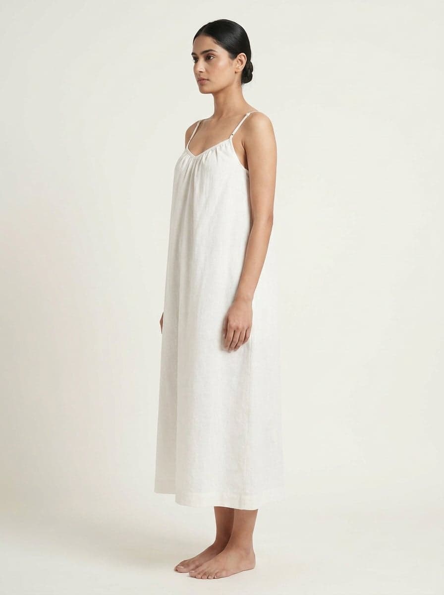 Sweetheart Neck Gathered Ankle Length Dress