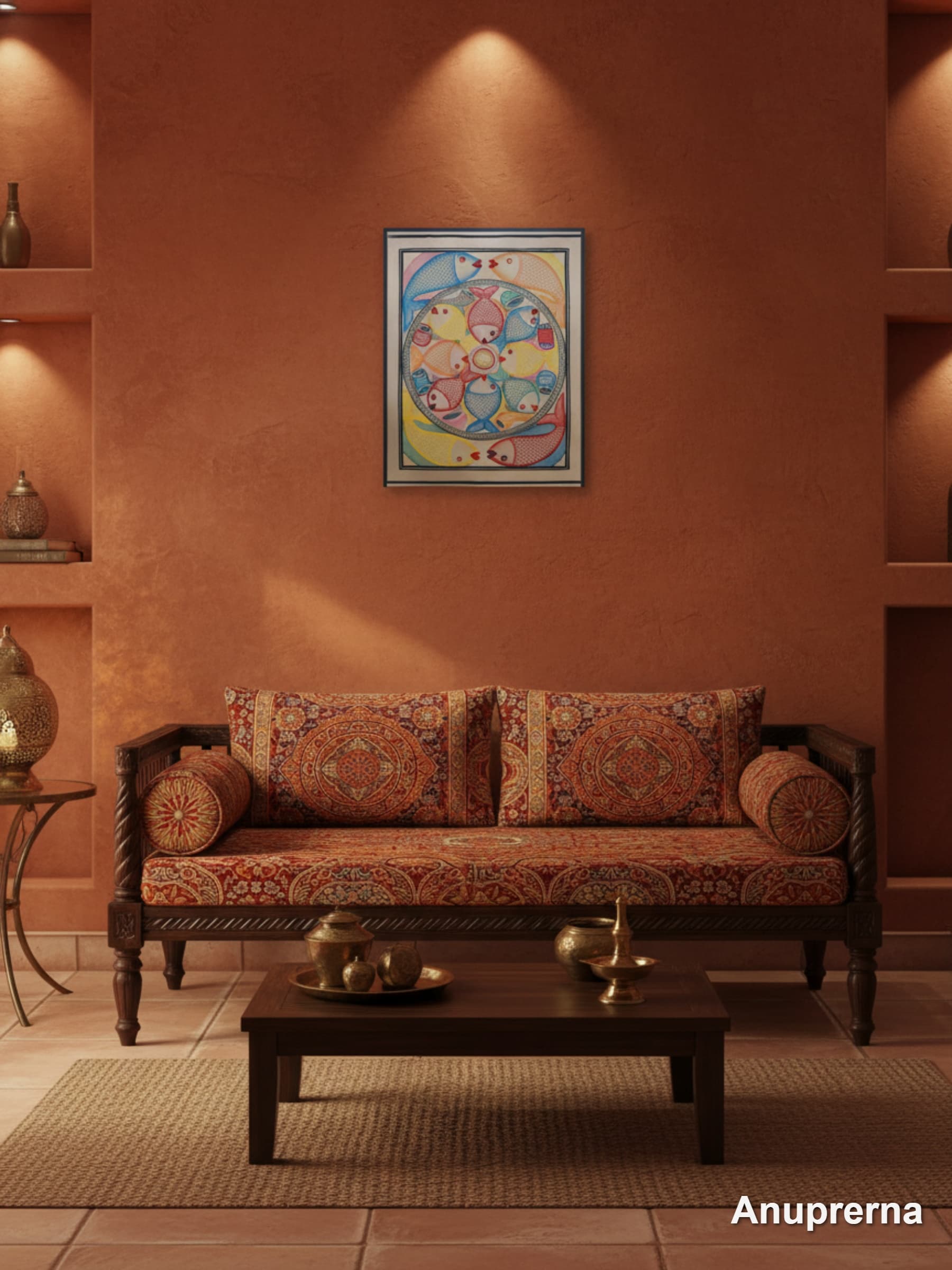 Fishes Within a Circle Pattachitra Wall Art