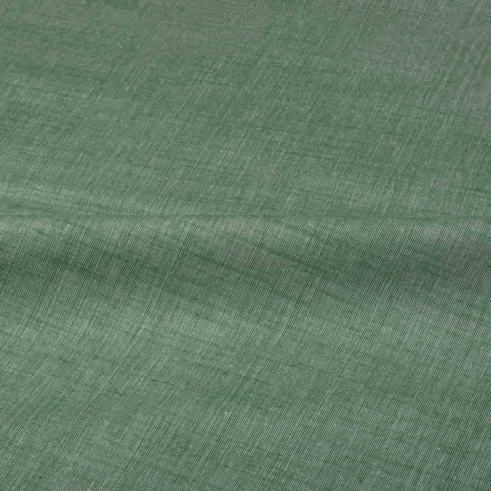 Chambray Deep Green Pure Cotton 100 GSM Handwoven Fabric