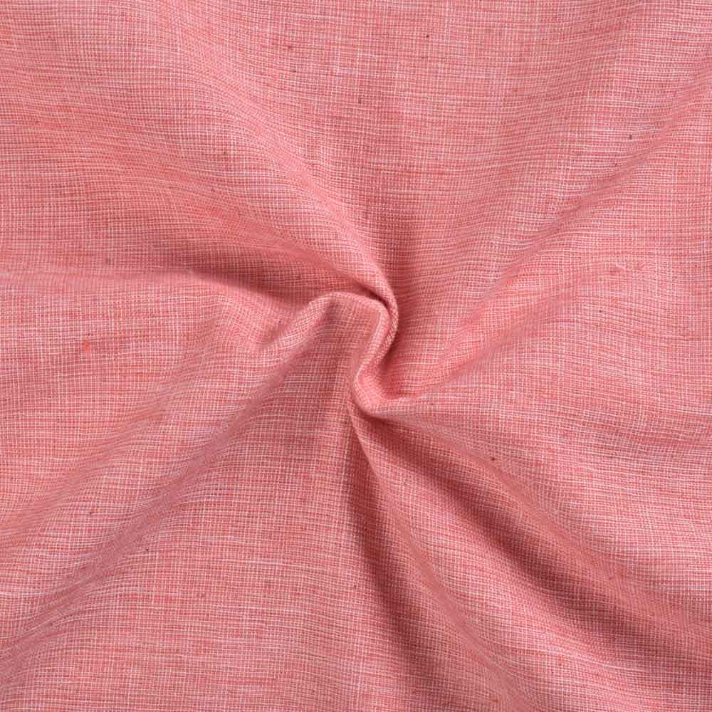 Chambray Red Pure Cotton 110 GSM Handwoven Fabric