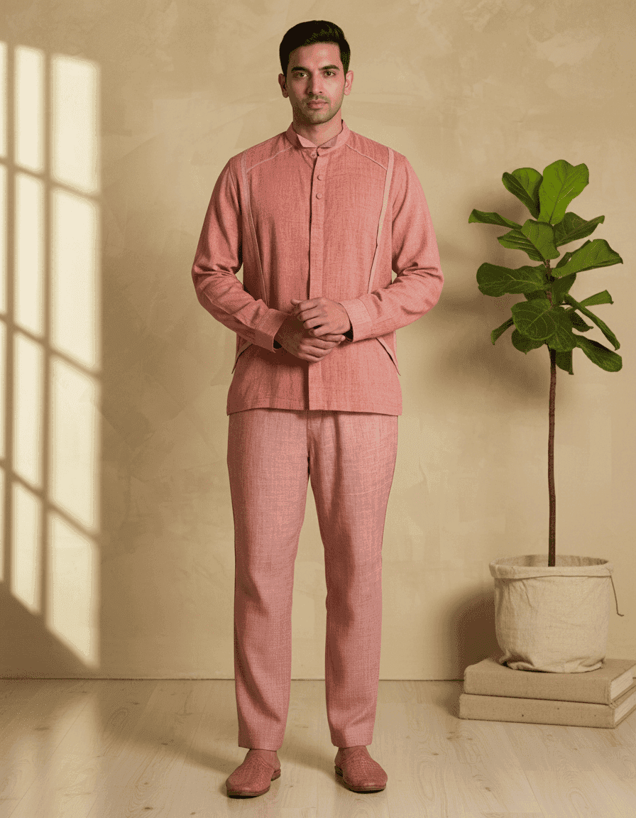 Indo Western Co-Ord With Mandarin Collar