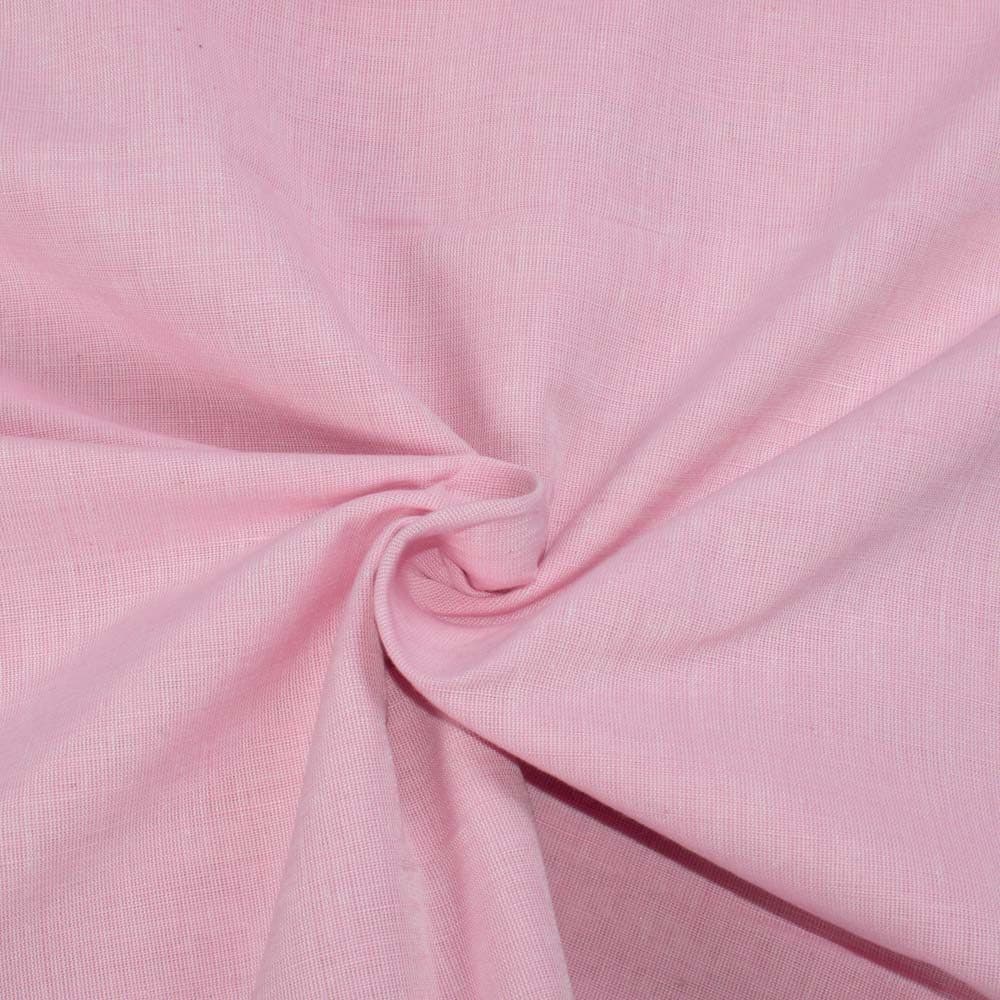 Chambray Pink Khadi Cotton 125 GSM Handwoven Fabric