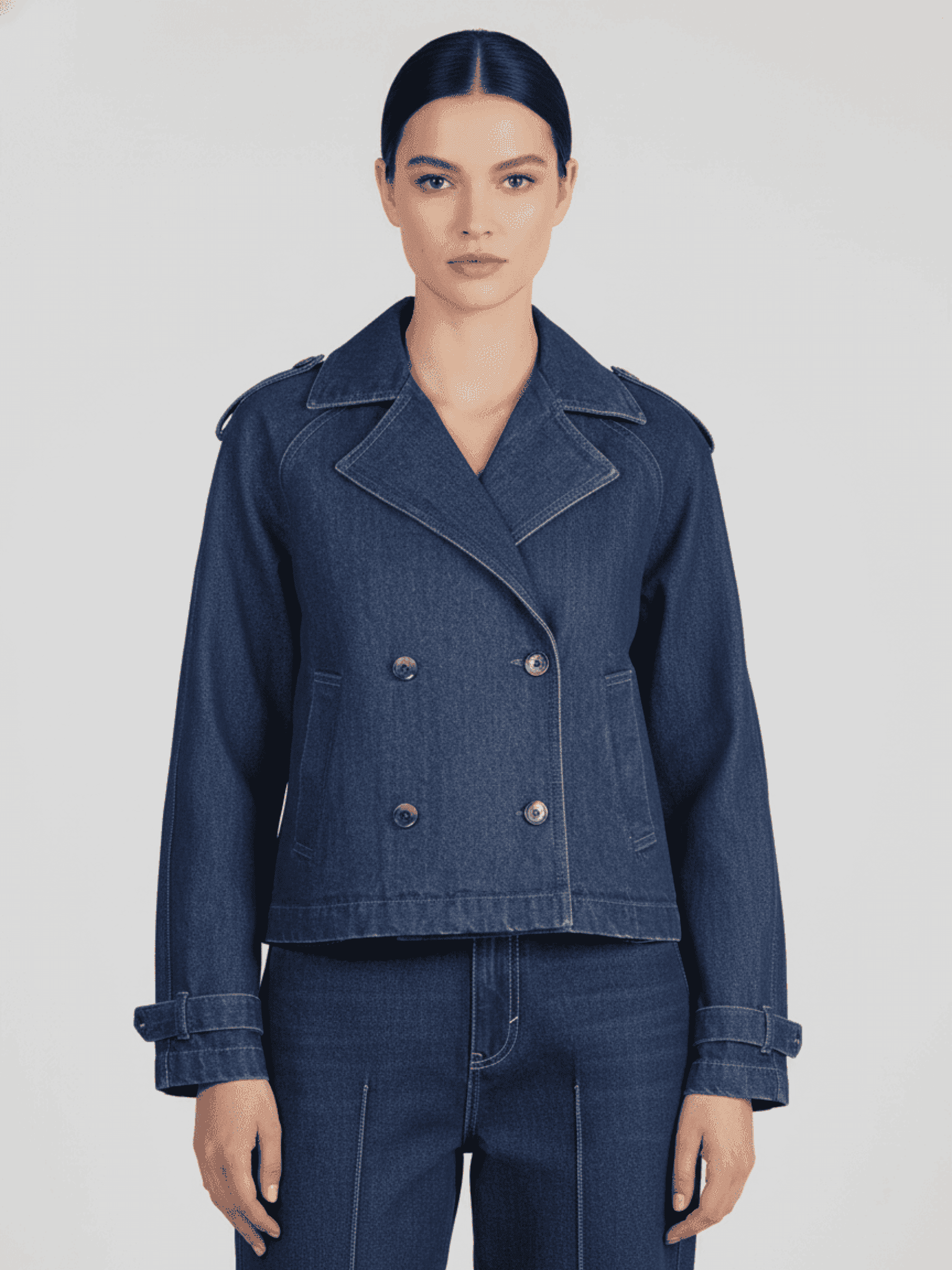 Double Breasted Denim Jacket