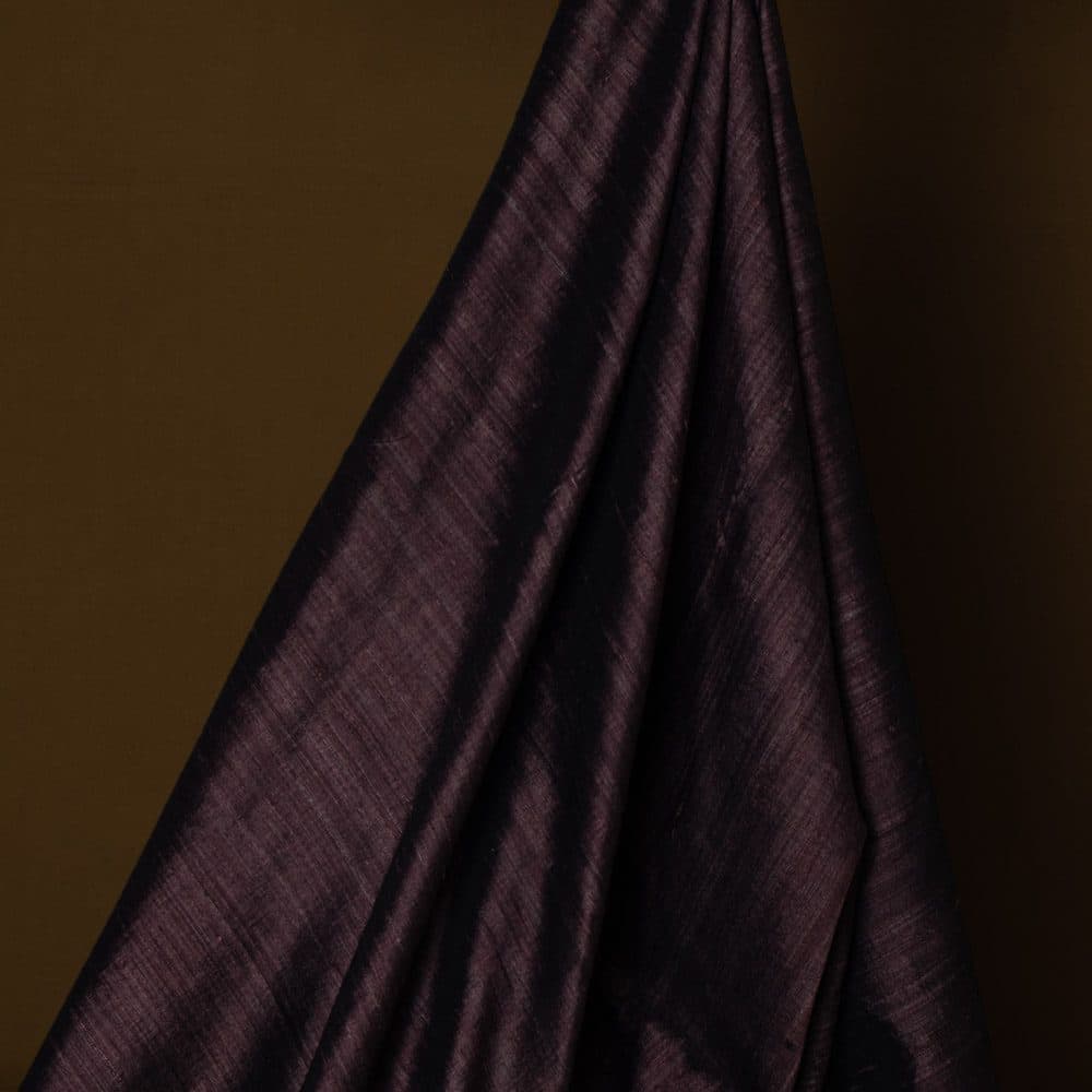 Plain Brown Cotton Dupion Silk 104 GSM Handwoven Fabric