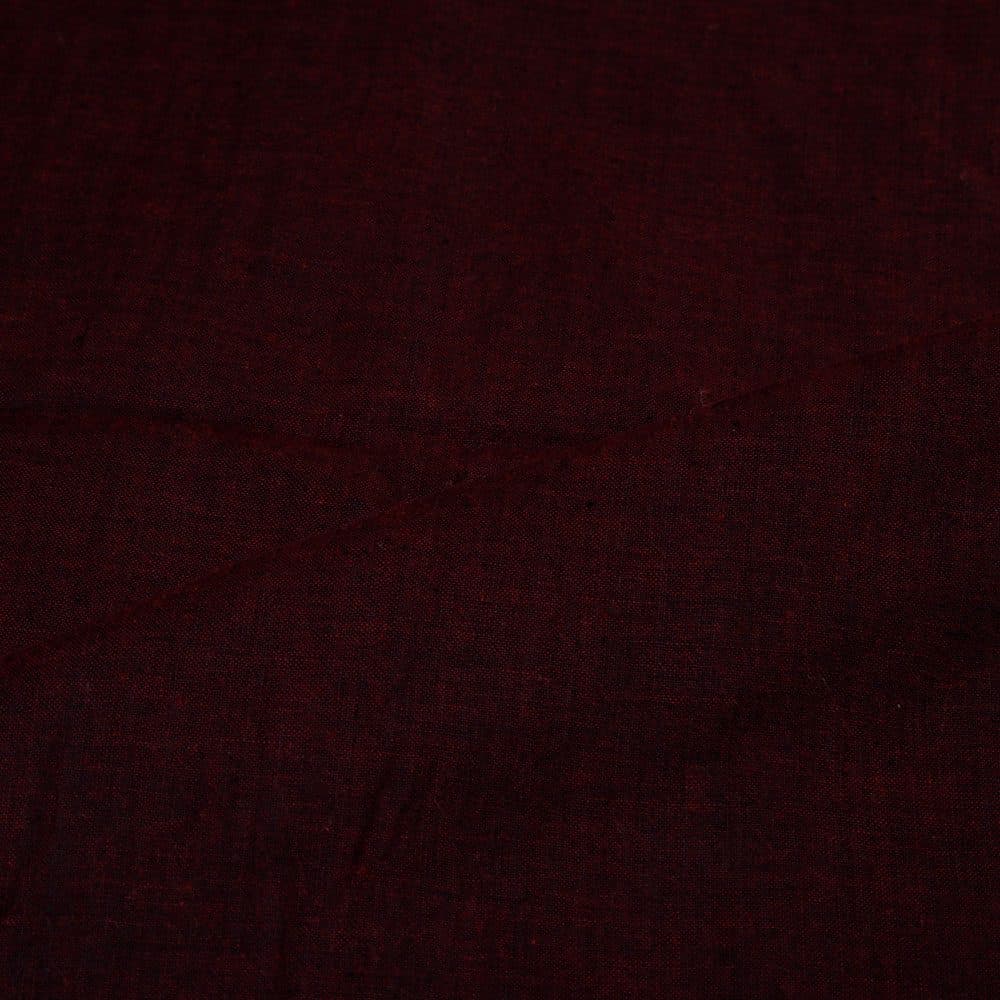 CROSS COLOUR DEEP PLUM PURE COTTON 95 GSM HANDWOVEN FABRIC