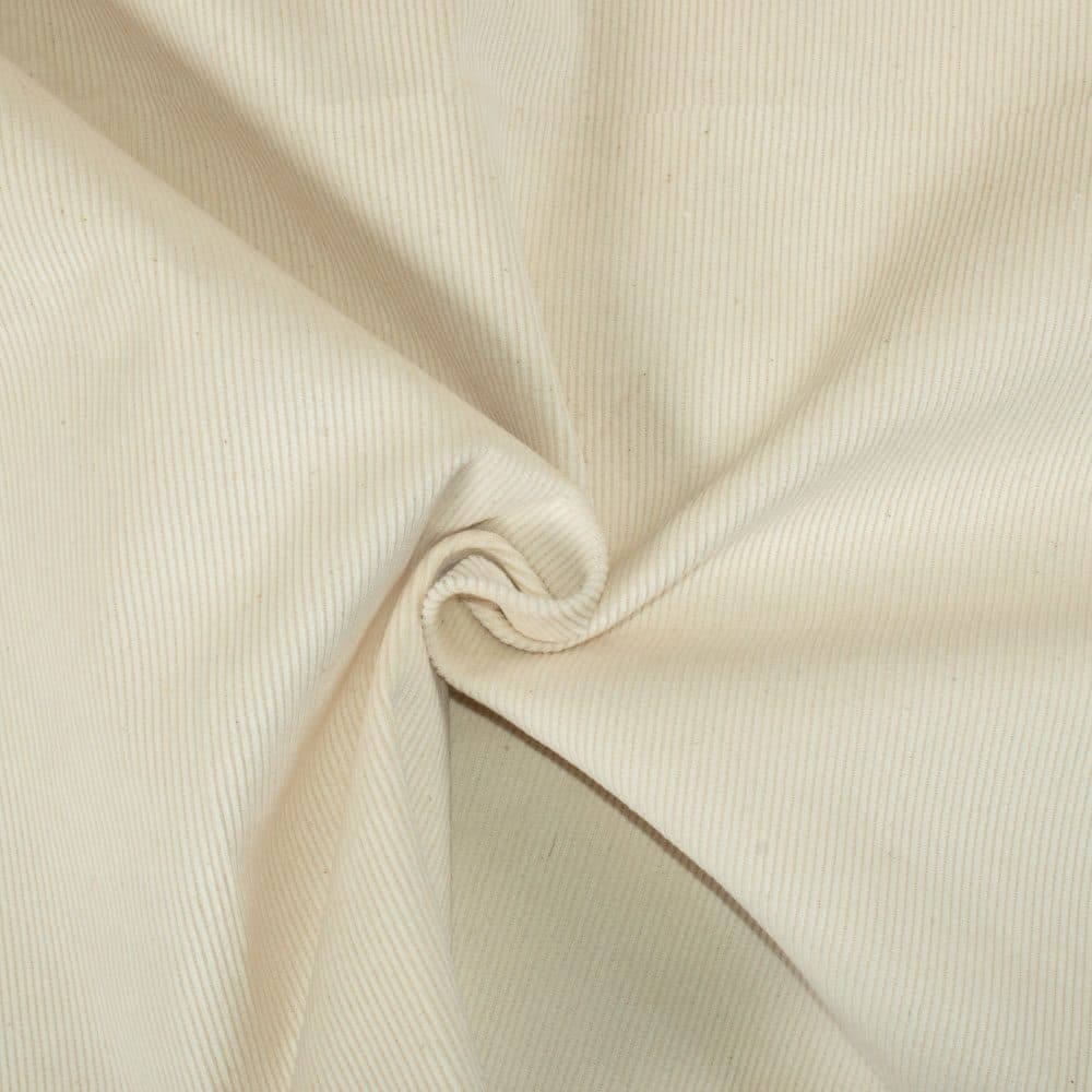 Cream Corduroy Cotton 300 GSM Fabric  