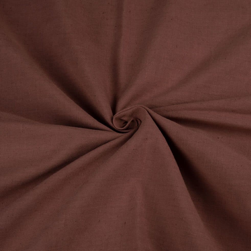 Plain Dark Brown Natural Catechu Dyed 115 GSM Handwoven Cotton Fabric