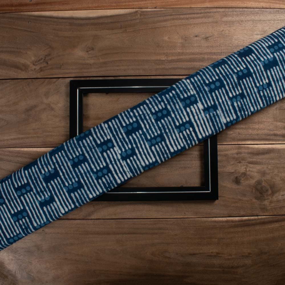 Natural Indigo Dye Blue Block Print Fabric 128 GSM Khadi Natural Dye fabric 73 