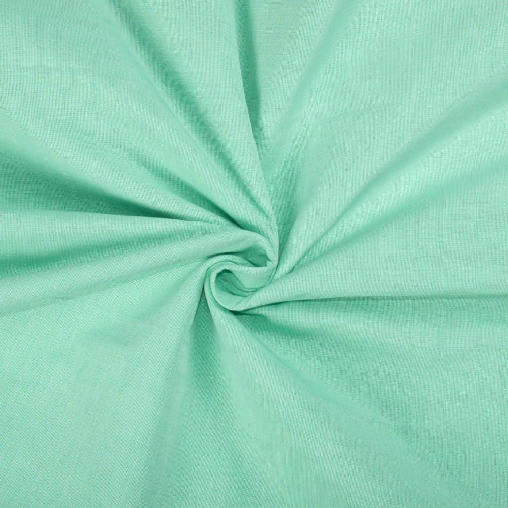 Chambray Turquoise Khadi Cotton 125 GSM Handwoven Fabric 43