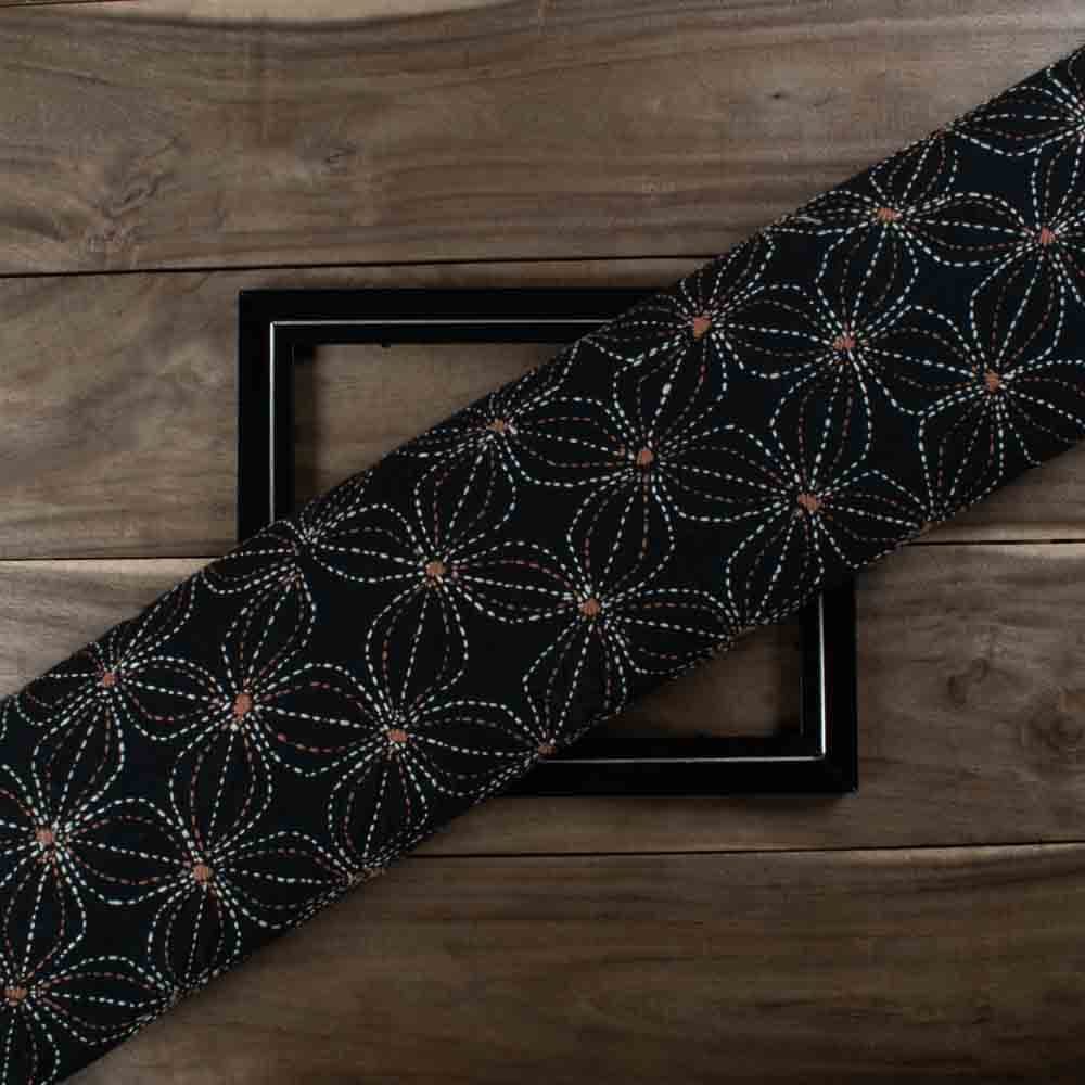 Plain Off-White Brown Lotus Weave Khadi Cotton 257 GSM Kantha Fabric