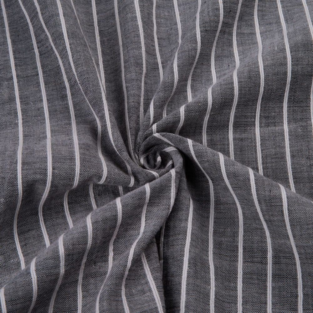 Stripe Grey Pure Cotton 138 GSM Handwoven Fabric