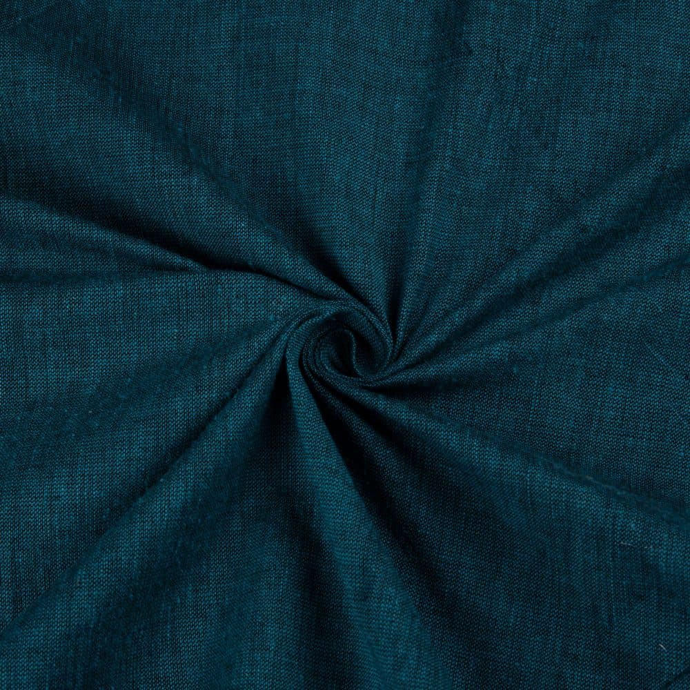 Plain Teal Khadi Cotton 107 GSM Handwoven Fabric