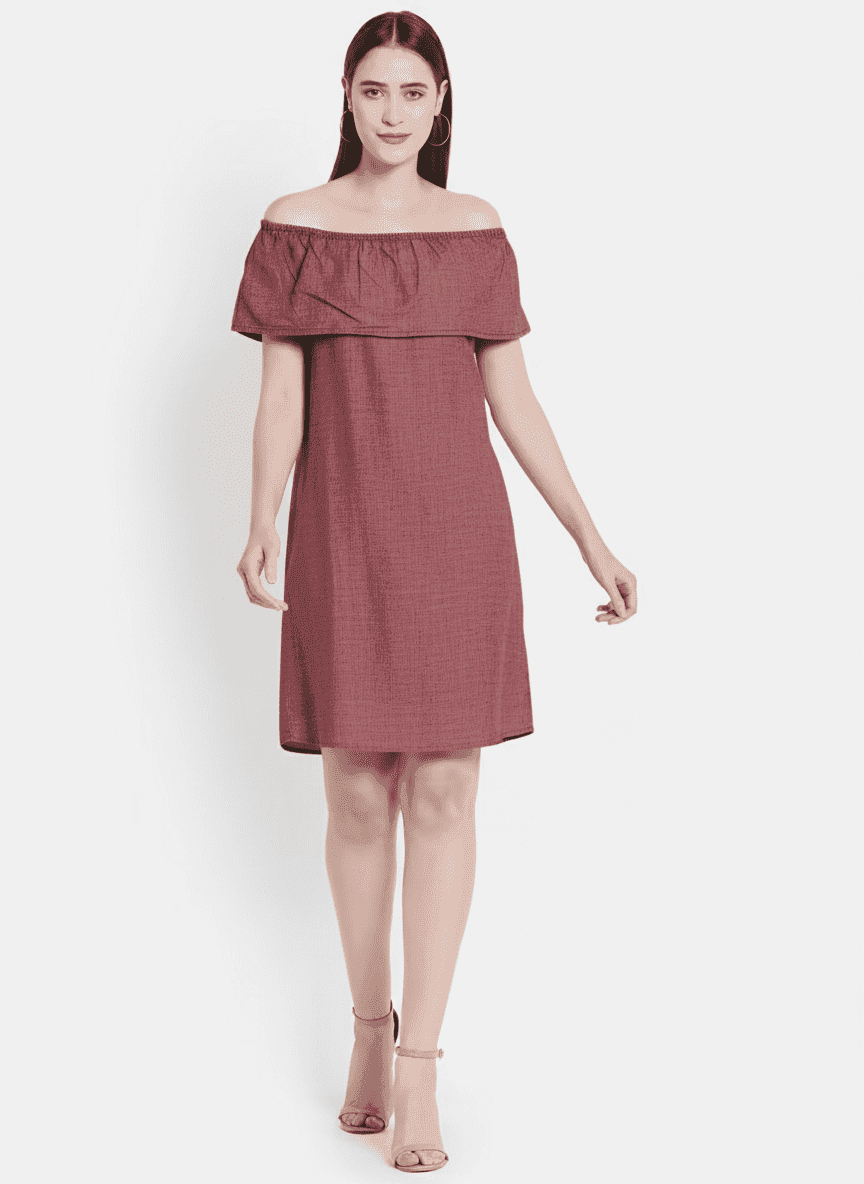 Off Shoulder Shift Dress