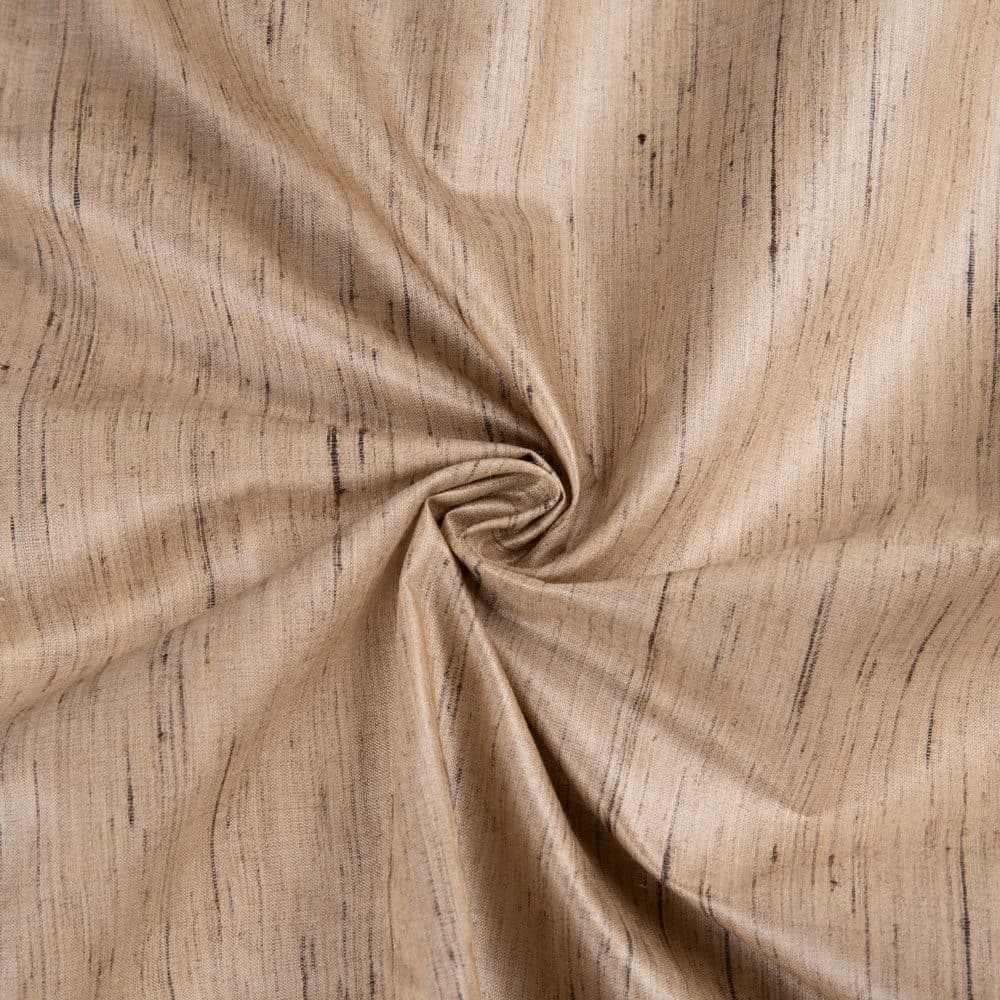 Plain Natural Tussar & Ketya Silk Blend 70 GSM Handwoven Fabric