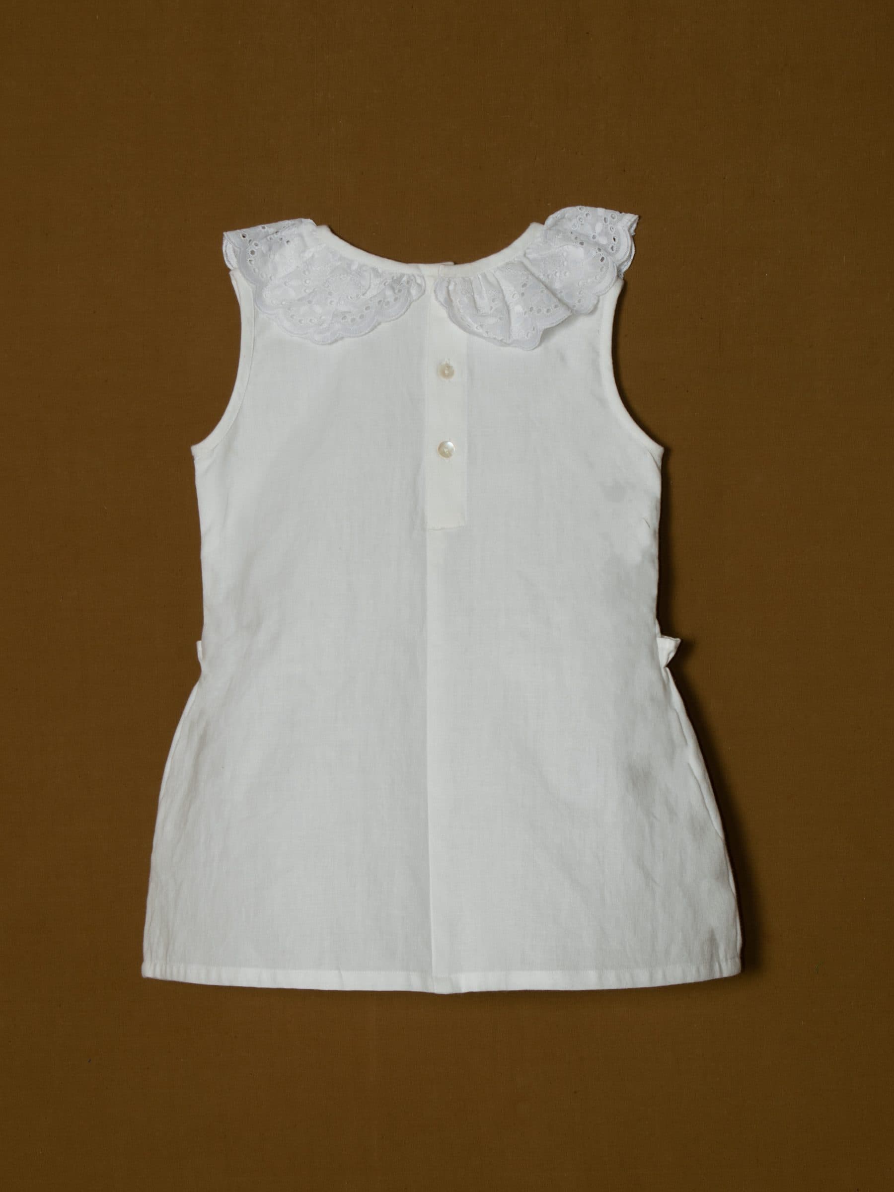 Kids Peter Pan Collar Dress with Frill Pocket
