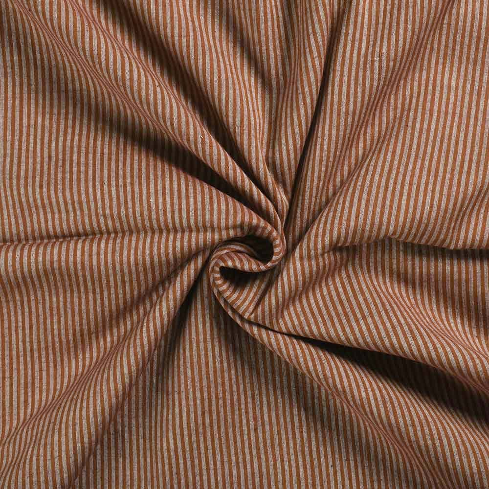 Stripe Brown Pure Cotton 69 GSM Handwoven Fabric
