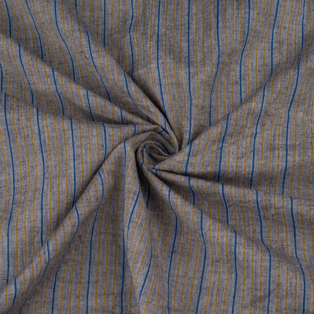 Pinstripe Grey Pure Cotton 90 GSM Handwoven Fabric