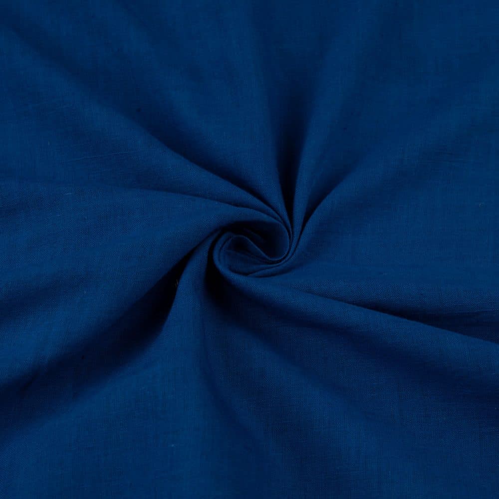 Plain Navy Khadi Cotton 65 GSM Handwoven Fabric