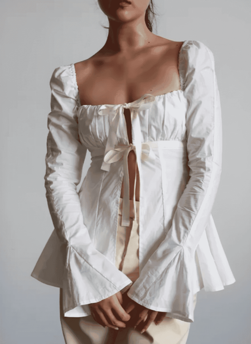 Tied & Gathered Princess Flared Sleeve Top