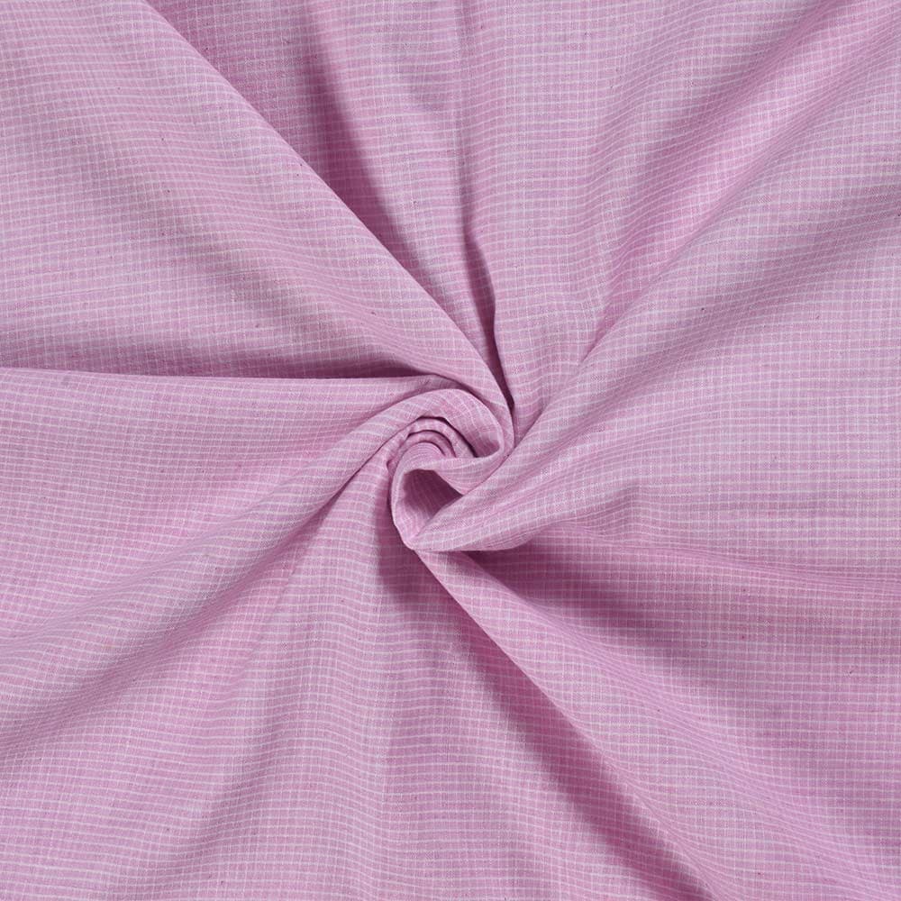 Check Purple Pure Cotton 93 GSM Handwoven Fabric D13