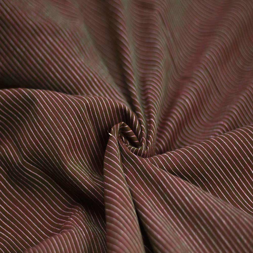 Stripe Dark Brown Pure Cotton 70 GSM Handwoven Fabric