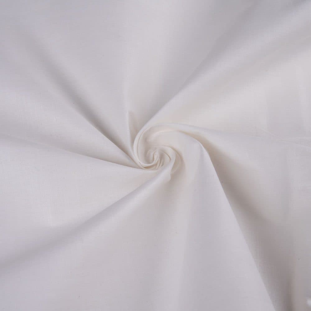 White Calico Cotton 128 GSM Fabric - Bleached White Dyeable & 36 Inch Width