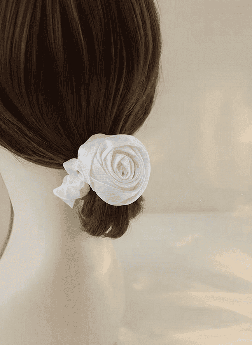 Rose Charm Scrunchy