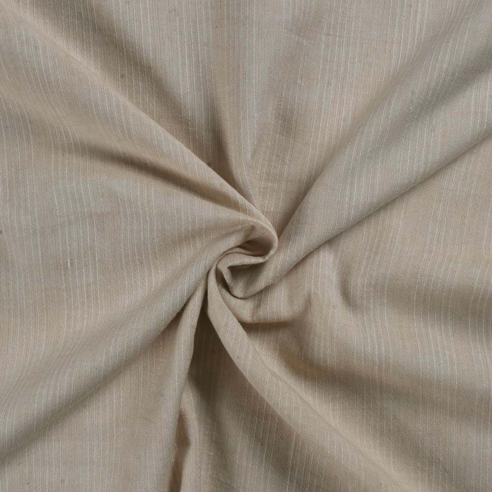 Stripe Cream Pure Cotton 80 GSM Handwoven Fabric W28