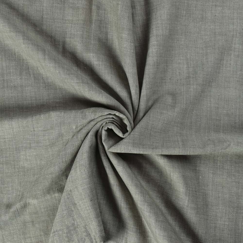 Chambray Grey Khadi Cotton 75 GSM Handwoven Fabric H48