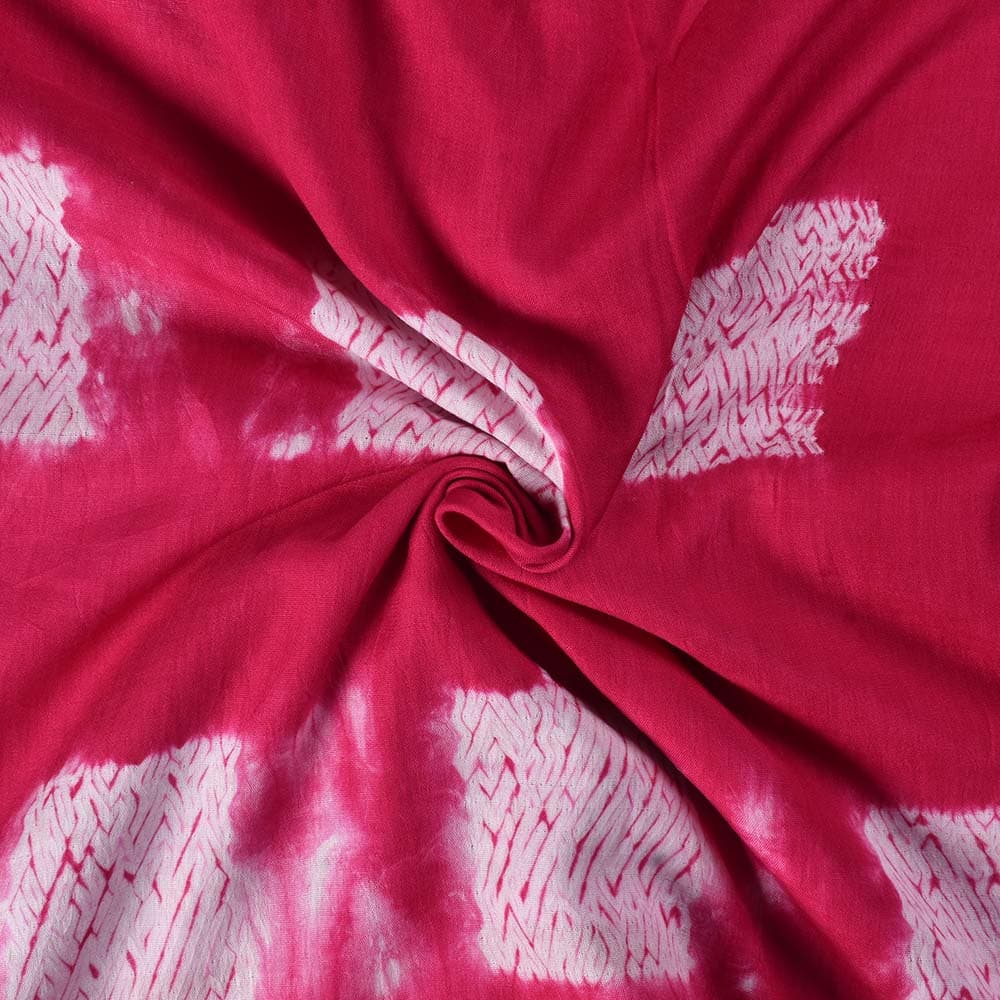 Abstract Red Shibori 90 GSM Mercerised Cotton Fabric 53