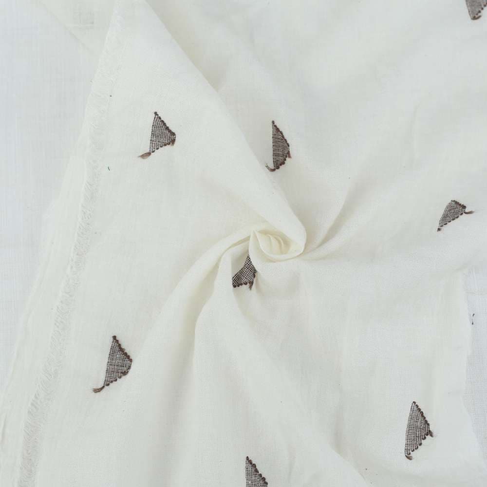 Geometric Creme Jamdani Pure Cotton 55 GSM Fabric 41